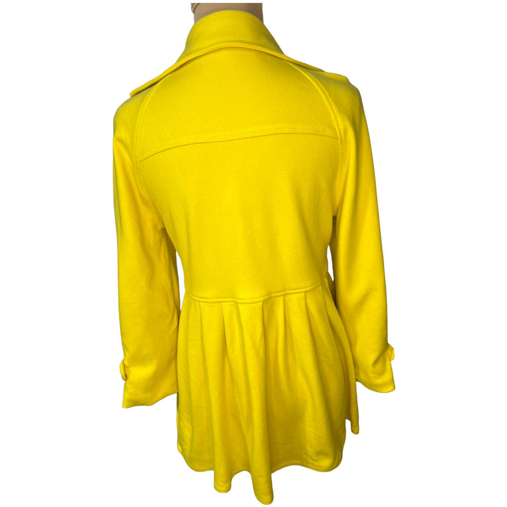 Chloe Dao Bright Yellow Jacket M Structured Peacoat Style Statement Spring - Picture 4 of 6
